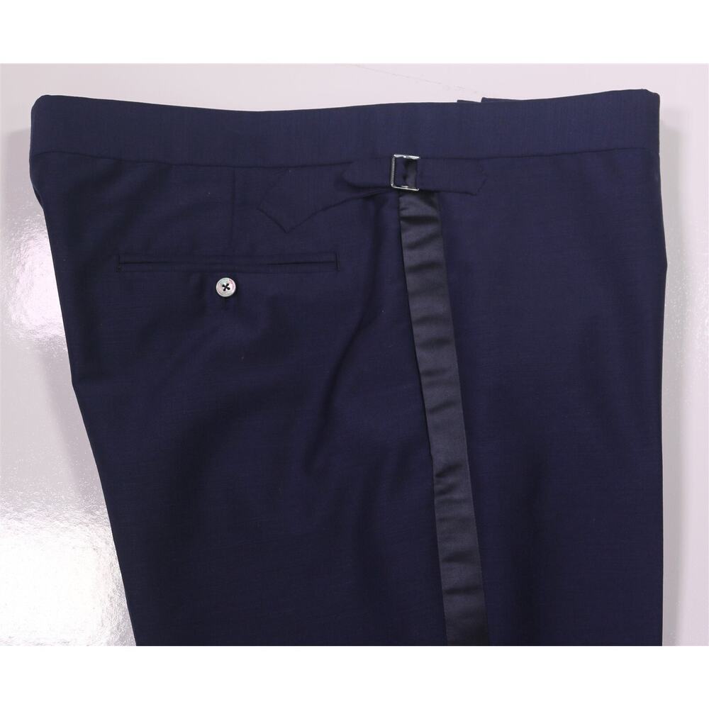Alan Flusser Bespoke Handmade Navy Blue Mohair Tuxedo Formal Pants 42x27 - Picture 2 of 9